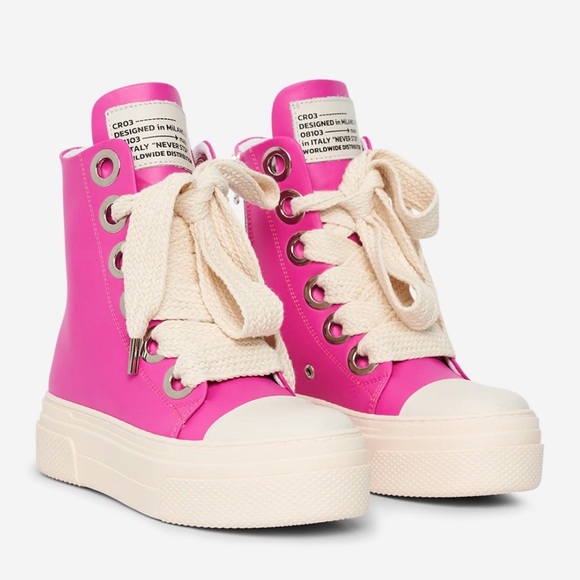 Cristian Zerotre Shoes - Cristian Zerotre Calipso FUXIA Pink  Sneakers Size 37 EUR ，Made in Italy